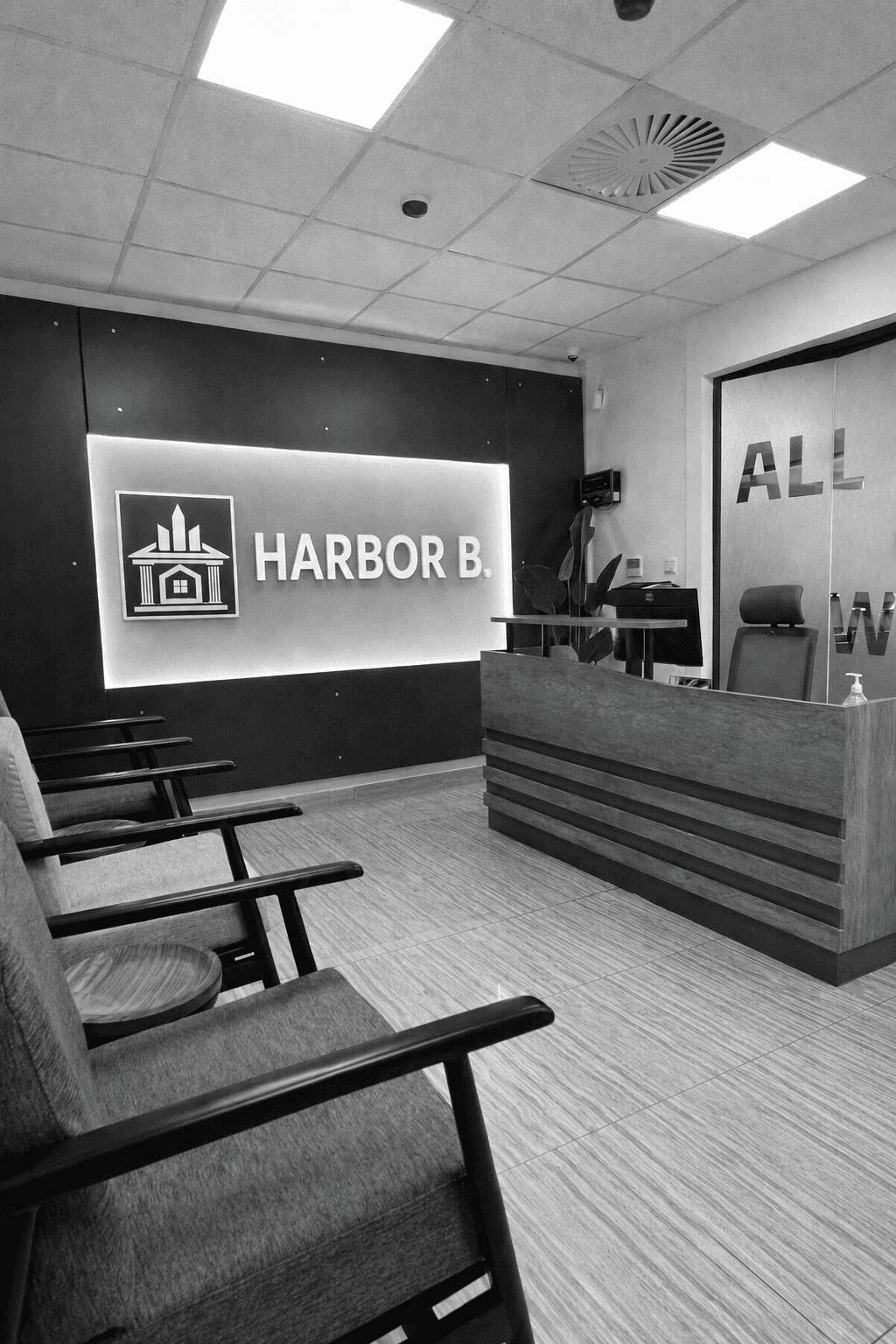 Harbor Bank office — professional, welcoming space